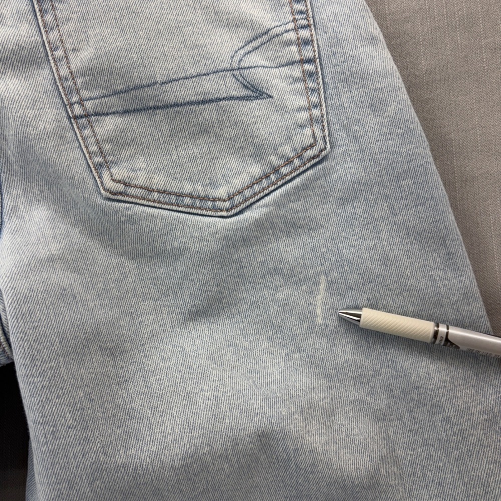 American Eagle Baggy Straight Jeans Light Wash Denim Size 2 Super High Rise - Picture 5 of 12